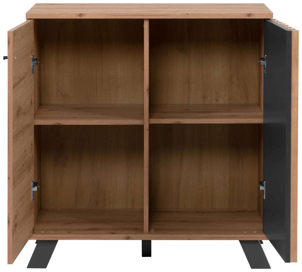 Kommode Mit Einlegeböden 80 Cm Medan Anthrazit/eiche Dekor - Anthrazit/Eiche Artisan, LIFESTYLE, Holzwerkstoff (80/85/40cm) - MID.YOU