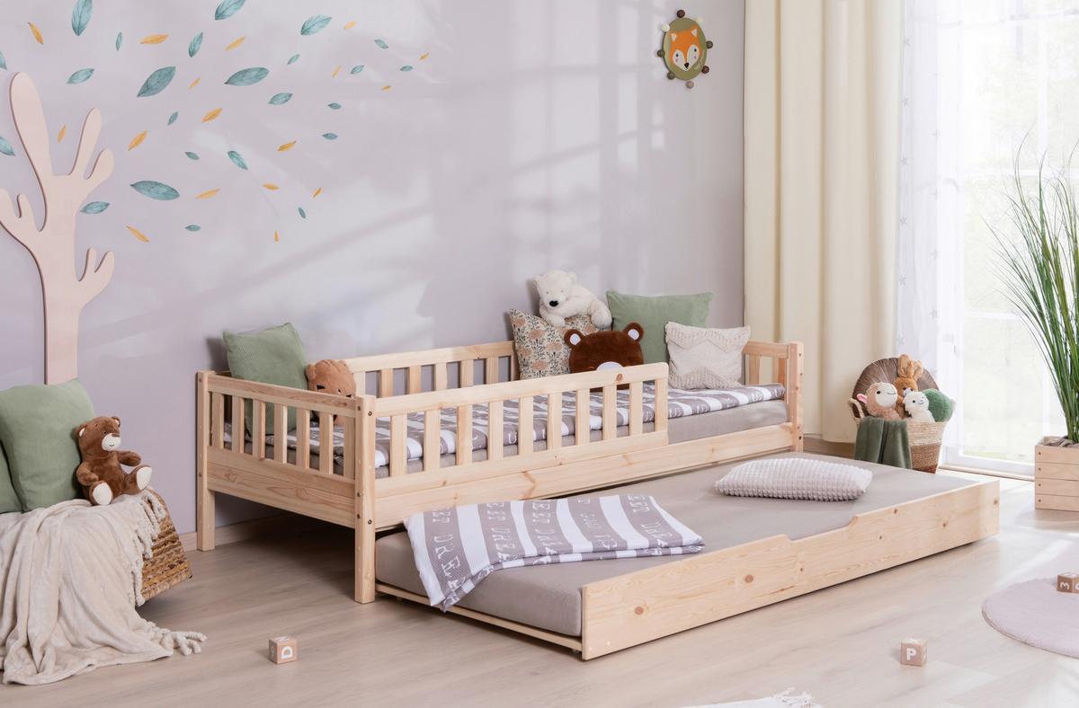 Hausbett Lou Naturfarben B: 100 Cm - Naturfarben/Weiß, MODERN, Holz/Textil (100/200cm) - MID.YOU