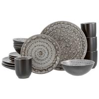 Kombiservice Keramik 4 Personen Geschirr Set Grau - Grau, KONVENTIONELL, Keramik (48/34/32cm) - Creatable