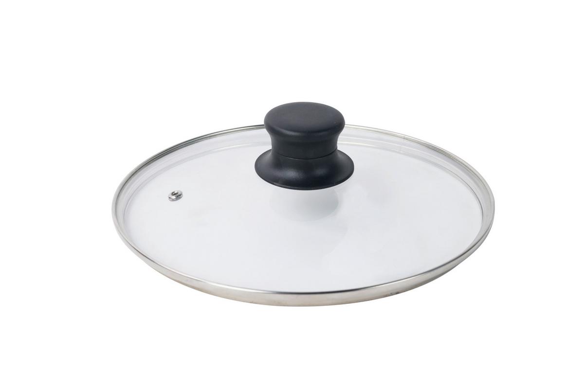 Deckel Ines D: 28 cm Metall/Kunststoff/Glas - Edelstahlfarben/Transparent, Basics, Glas/Kunststoff (28cm) - Luca Bessoni