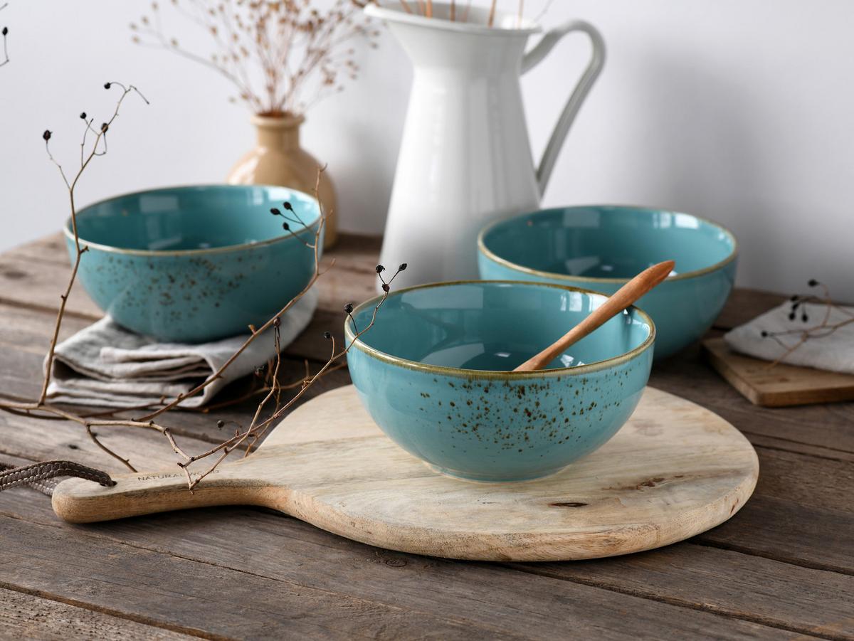 Schüsselset Nature Collection Water, 4--Teilig. Blau - Blau, Design, Keramik - Creatable