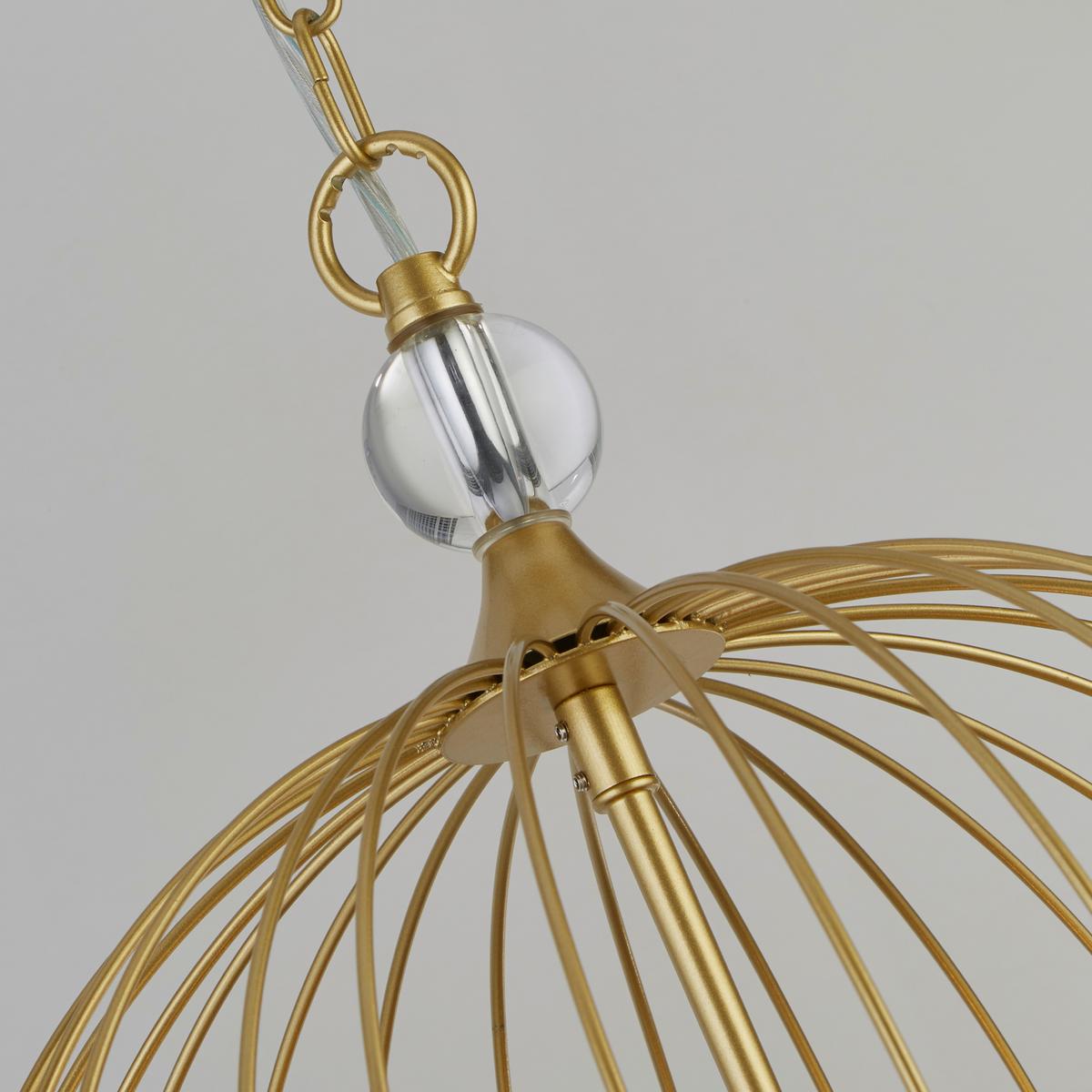 Hängeleuchte Shower H: 150 Cm 5-Flammig - Goldfarben, Design, Glas/Metall (36/150cm)