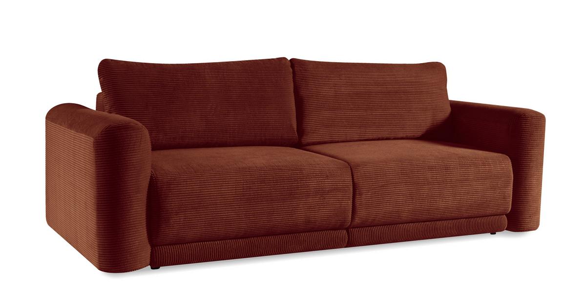 Schlafsofa Norman Rostfarben B: 252cm - Rostfarben/Schwarz, Design, Textil (252/93/167cm) - Livetastic