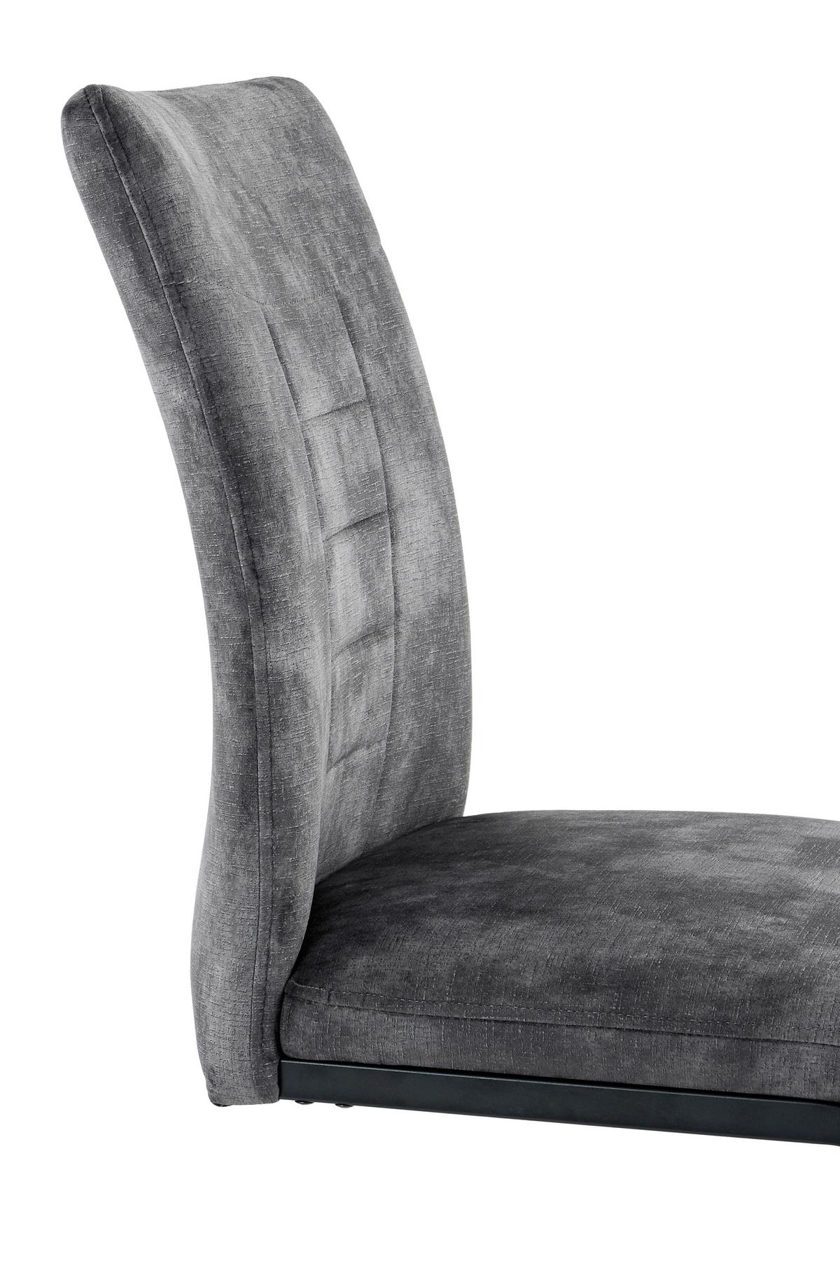 Schwingstuhl-Set Gela S 4er-Set - Anthrazit/Schwarz, MODERN, Textil/Metall (49/98/61cm) - MID.YOU