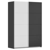 Schwebetürenschrank 136cm Subito, Graphitfarben/weiß - Graphitfarben/Weiß, MODERN, Holzwerkstoff (136/197/61cm) - Rauch Möbel