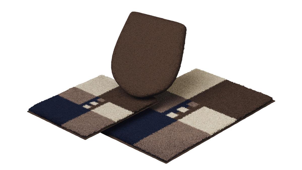Bademattenset Roman 3er Set - Braun, Basics, Textil - Grund