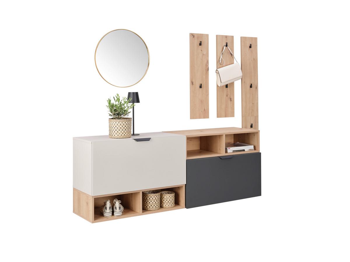 Garderobe Ciao 3-Teilig - Kaschmir/Eiche Artisan, MODERN, Holzwerkstoff (180/181/37,9cm)