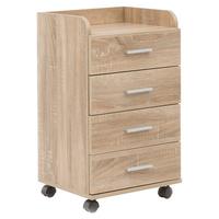 Kanc. kontajner na kolečkách sonoma dub - barvy dubu/barvy stříbra, Konvenční, kov/kompozitní dřevo (40/70,5/33cm) - MID.YOU