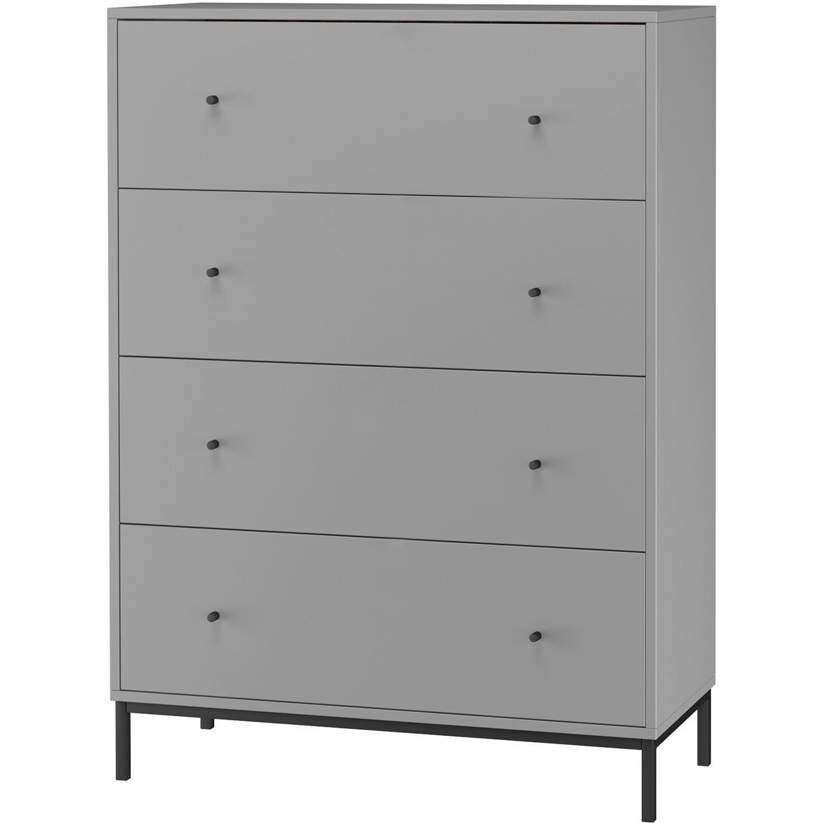 Kommode Celine Grau B: 80cm - Schwarz/Grau, Design, Holzwerkstoff/Metall (80/110/35cm) - MID.YOU
