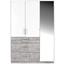 Kleiderschrank mit Spiegel 136cm Tulln Extra, Stone Dekor - Weiß/Grau, MODERN, Holzwerkstoff (136/197/54cm)