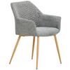 Armlehnstuhl Louisa Grau Gepolstert - Eichefarben/Grau, KONVENTIONELL, Holz/Textil (56,5/80/58cm) - Livetastic