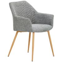 Armlehnstuhl Louisa Grau Gepolstert - Eichefarben/Grau, KONVENTIONELL, Holz/Textil (56,5/80/58cm) - Livetastic