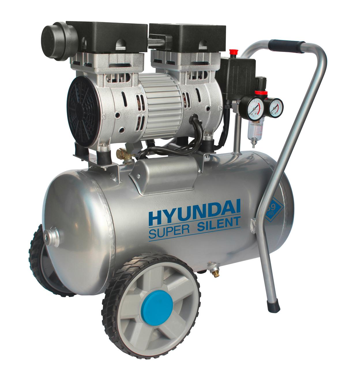 Druckluftkompressor Sac55752 8 Bar 1500 W Mit Rollen - Silberfarben, KONVENTIONELL, Metall (36/59/55cm) - Hyundai