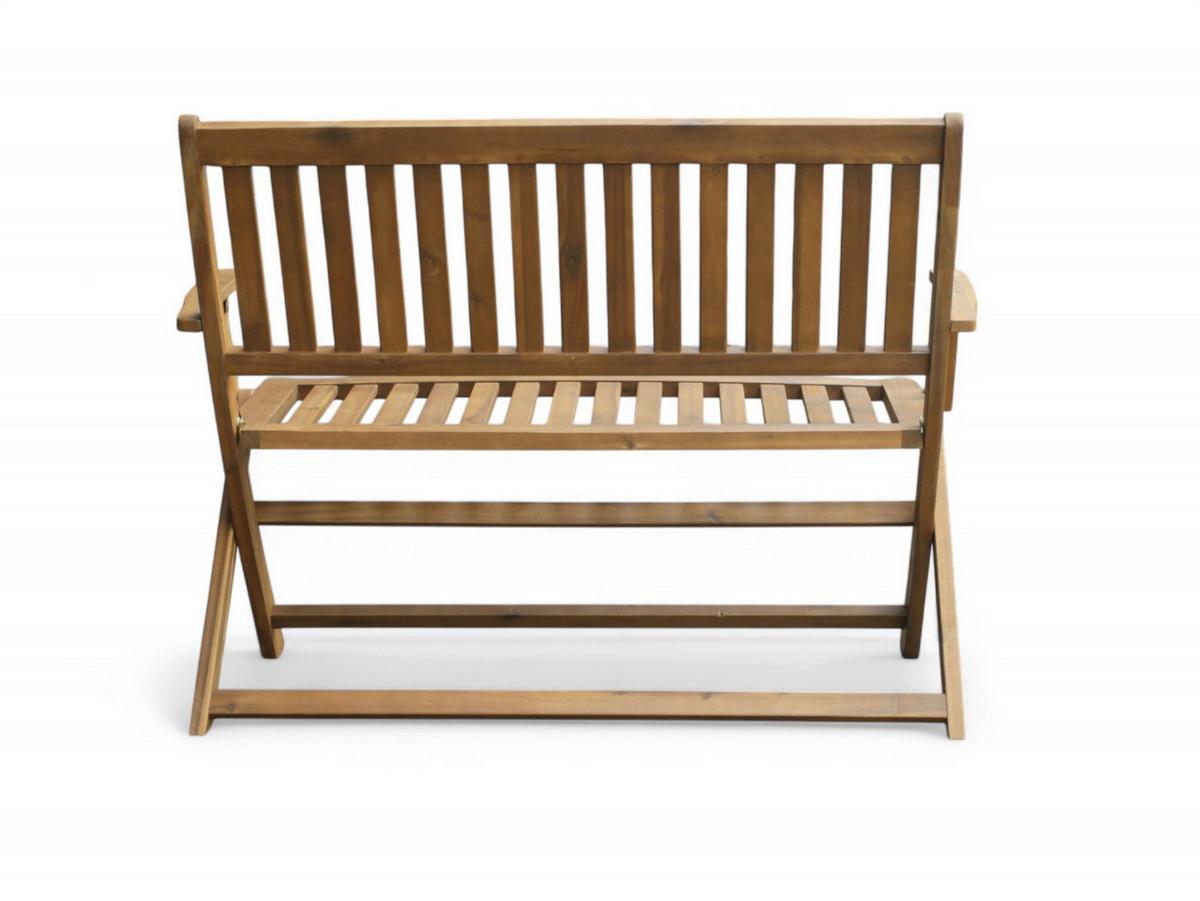 Gartenbank 2-Sitzer, Akazie faltbar, ca. 118x60x90 cm - Akaziefarben, Basics, Holz (118/60/90cm)