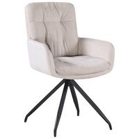 ŽIDLE S PODRUČKAMI NOVA - černá/béžová, Moderní, kov/textil (61/89/67cm) - Premium Living