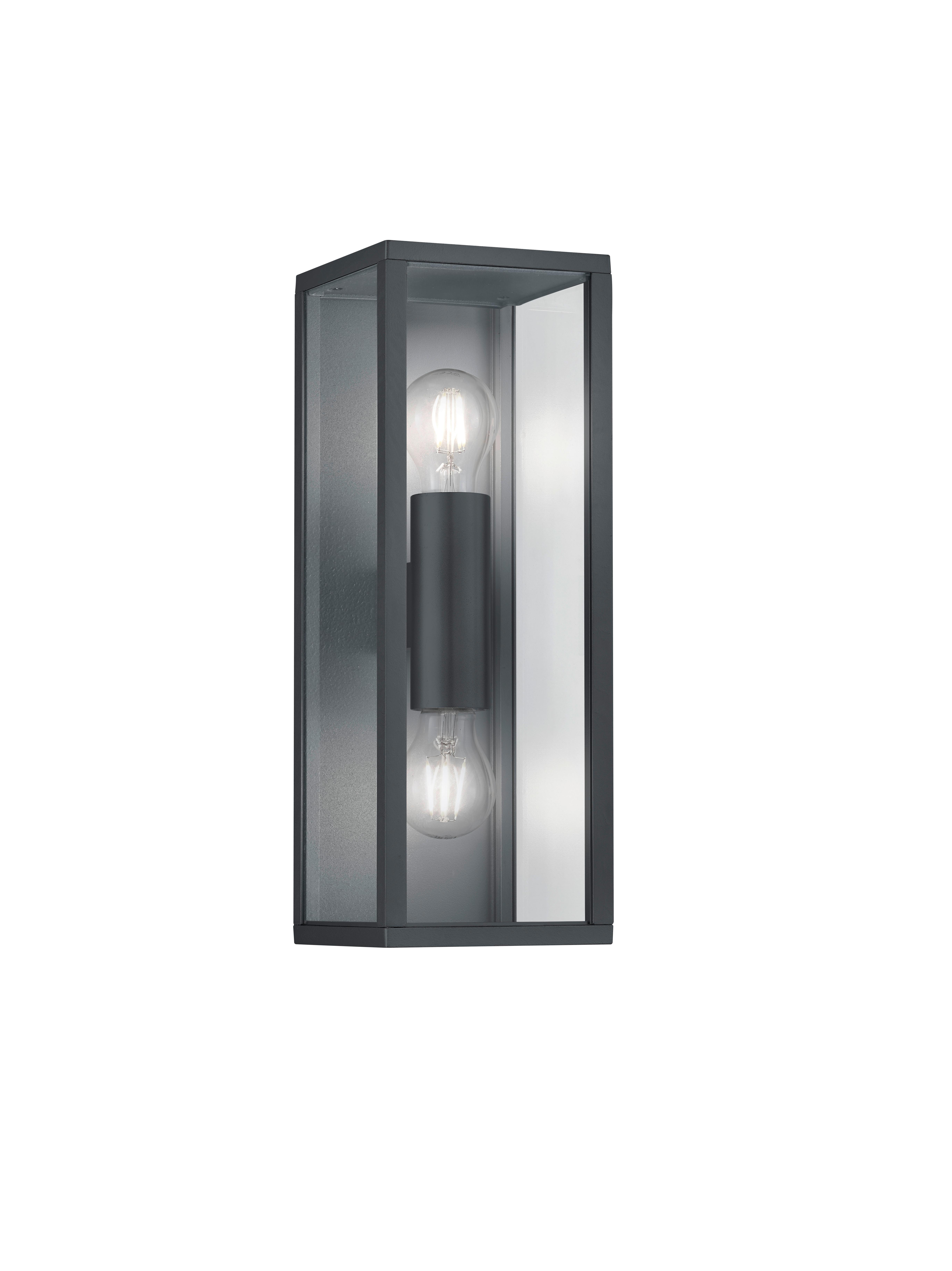 Außenwandleuchte Garonne 10w Metall Kunststoff, Wandmontage - Klar/Anthrazit, Basics, Kunststoff/Metall (38/14/13,5cm) - Trio Leuchten