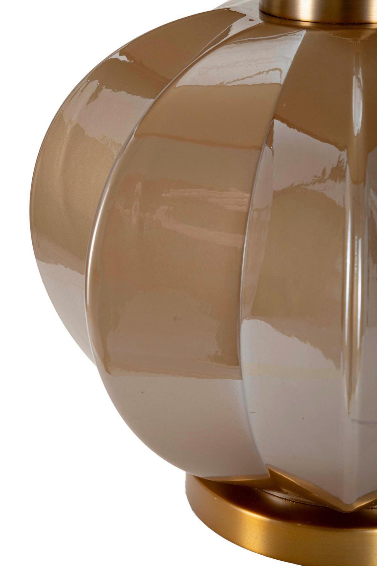 Tischleuchte Prague H Braun, Goldfarben B: 40,5cm - Goldfarben/Braun, Basics, Glas/Textil (40.5/57/40.5cm)