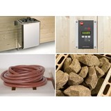 Saunaofen-Set Elekto, Ext. Steuerung 7,5 Kw 4-Tlg. Os - Alufarben, MODERN, Metall (38/67/37cm)