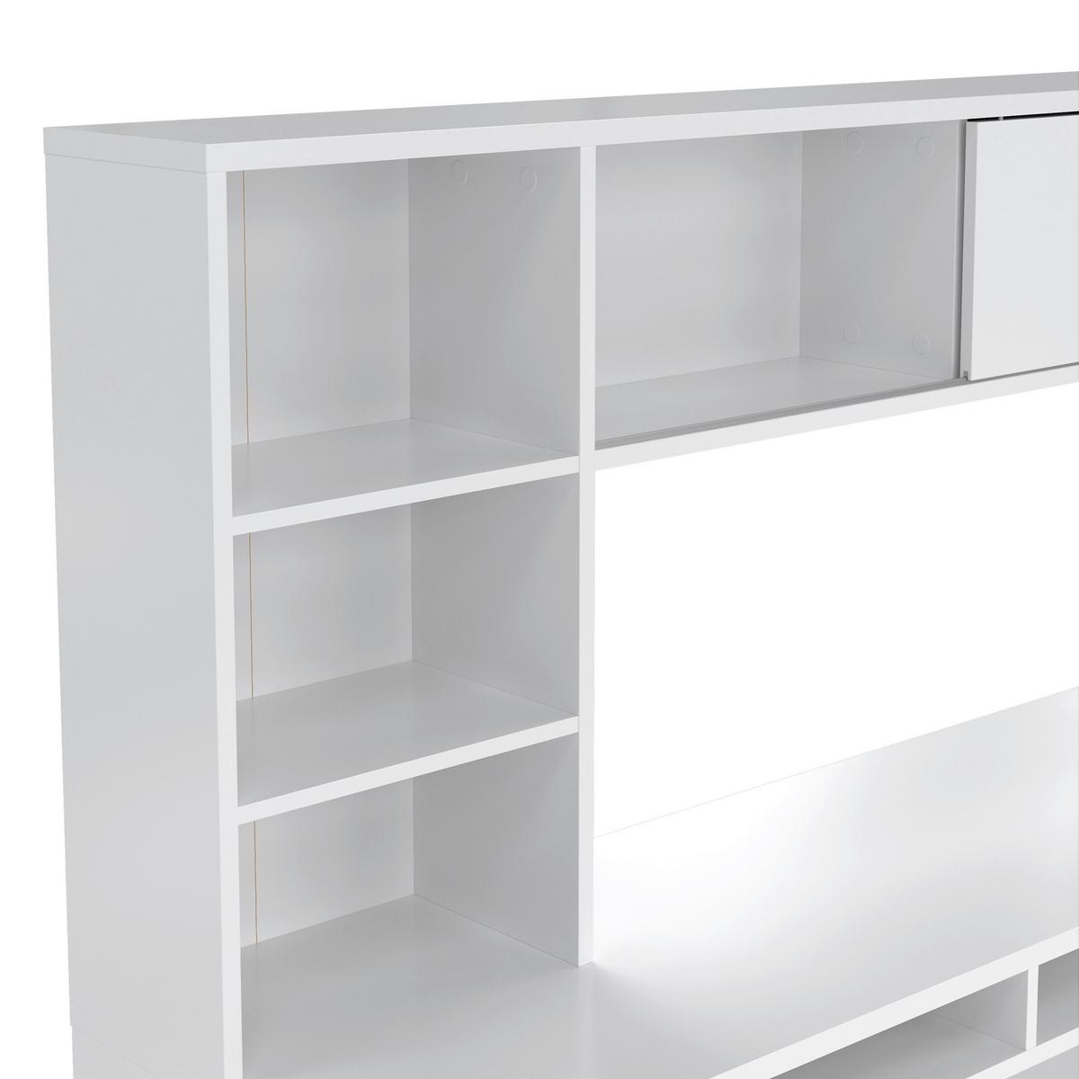 Schreibtisch Function Plus, Weiß,l: 149 cm - Weiß Hochglanz, MODERN, Holzwerkstoff (149/48,2/156,2cm) - MID.YOU
