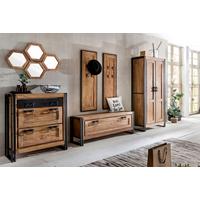 Garderobe Dielen Naturfarben/Schwarz B: 295cm - Schwarz/Naturfarben, Design, Holz/Metall (295/180/45cm) - MID.YOU
