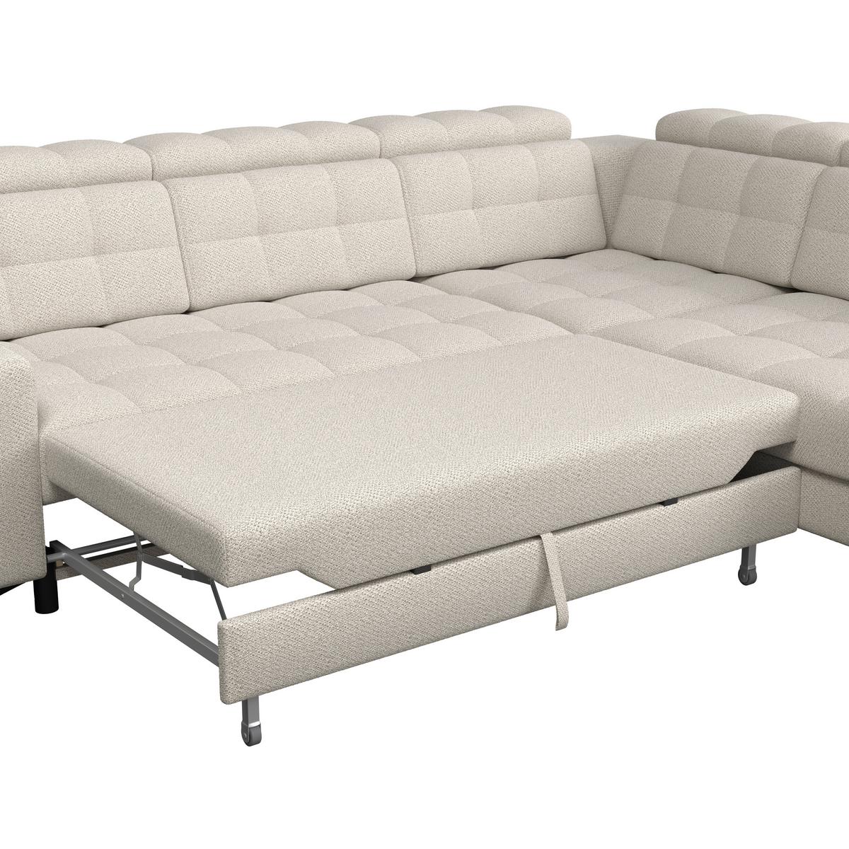 Ecksofa Barletta New Velours Greige, 289x228cm - Greige/Schwarz, ROMANTIK / LANDHAUS, Textil (289/228cm) - Luca Bessoni