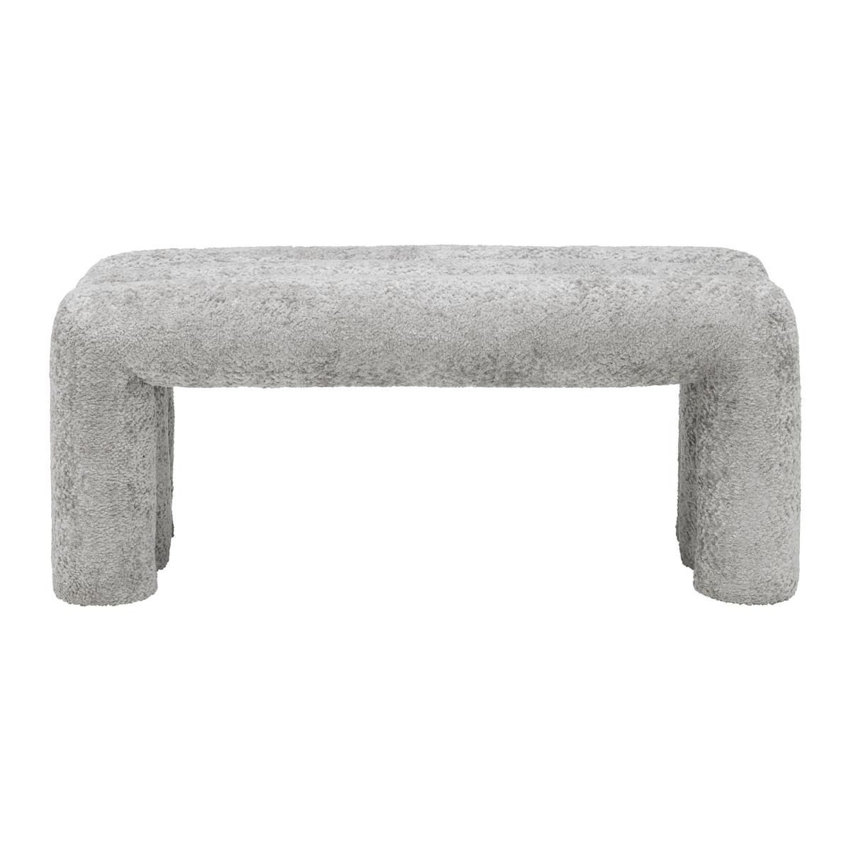 Lavica NALA 100 - sivá, Modern, kov/kompozitné drevo (100/43/42cm) - Premium Living