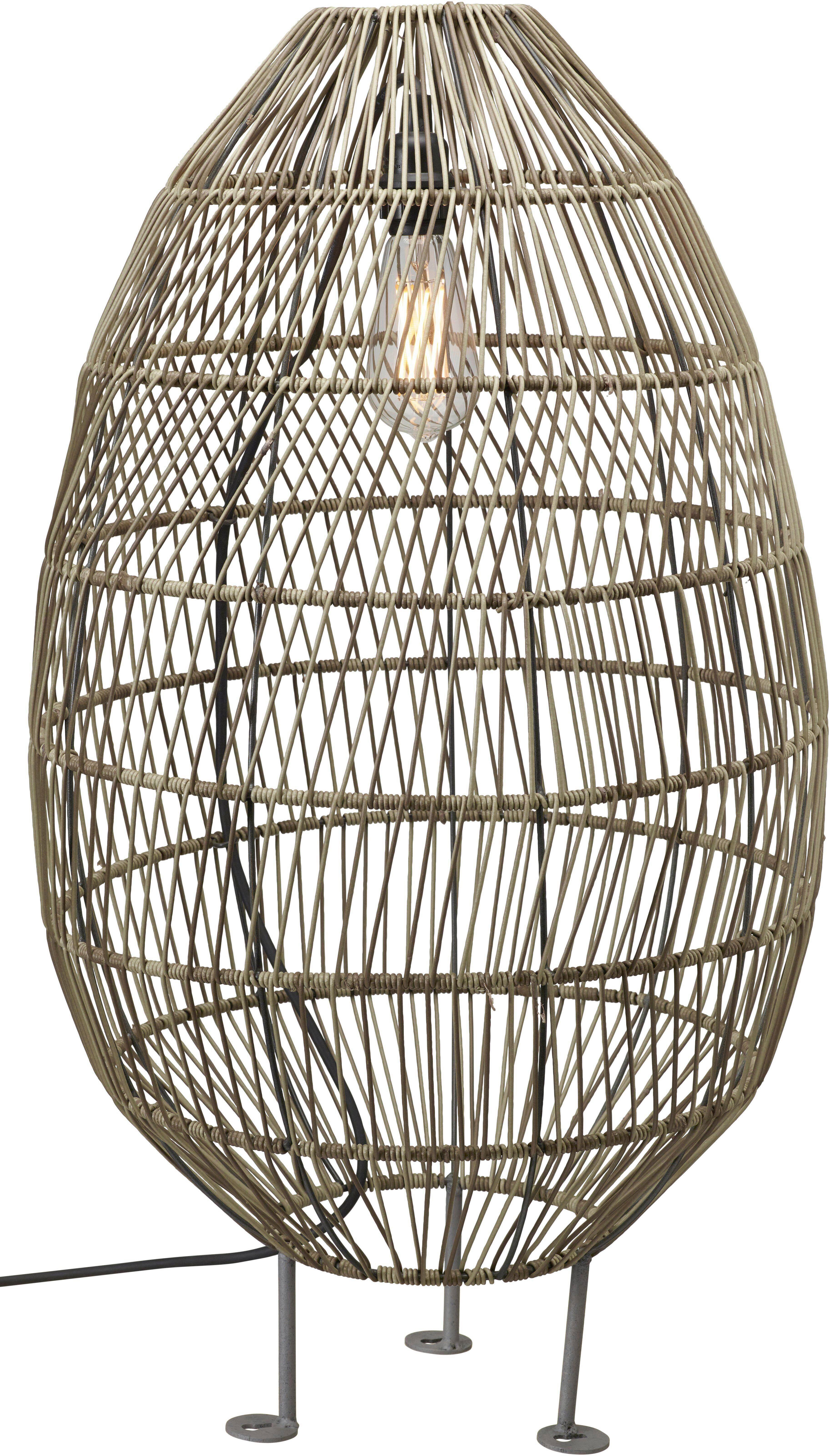 Außenleuchte 6480-2503 Hanoi - Schwarz, Natur, Kunststoff (80cm)