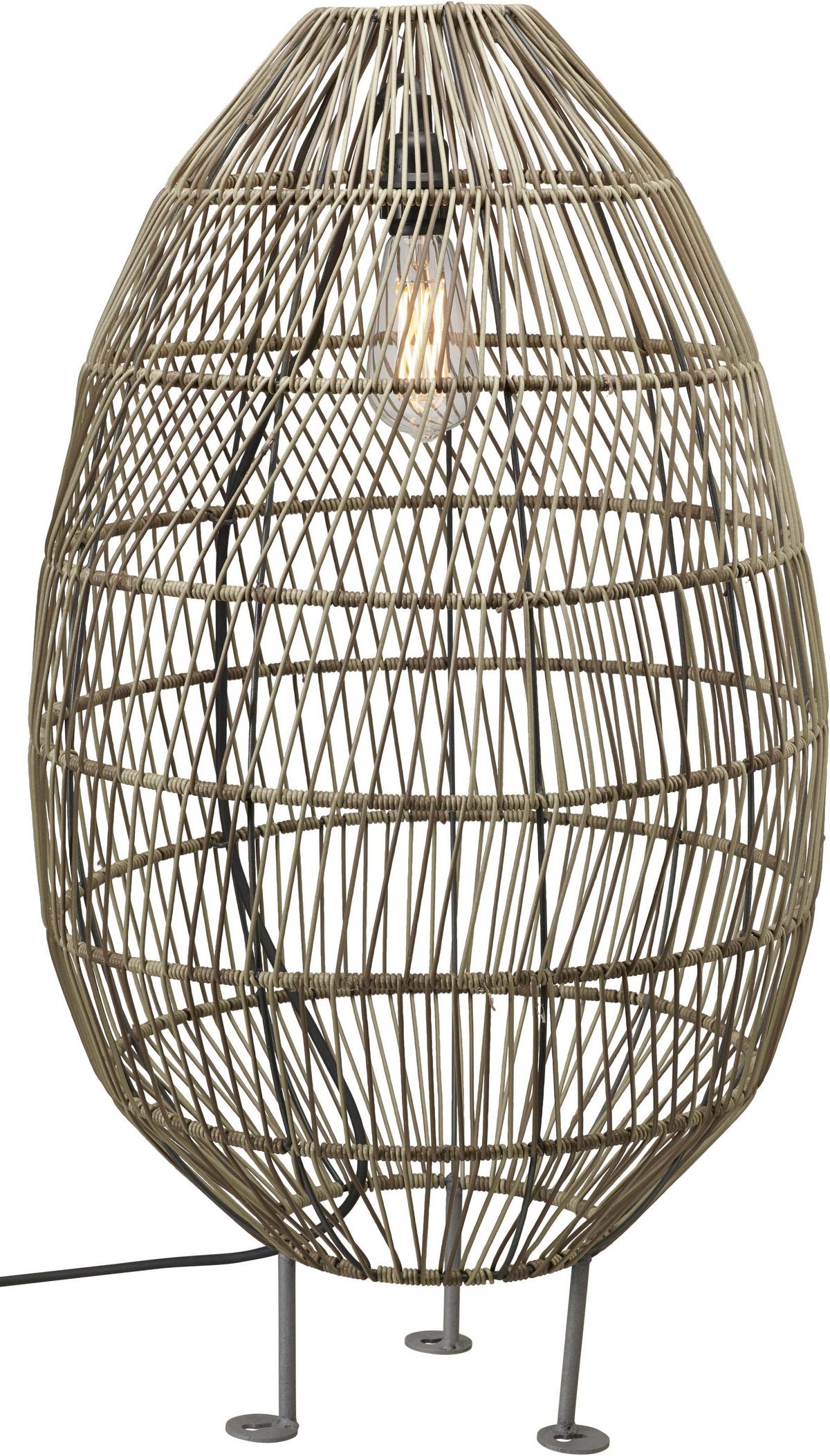 Außenleuchte 6480-2503 Hanoi - Schwarz, Natur, Kunststoff (80cm)