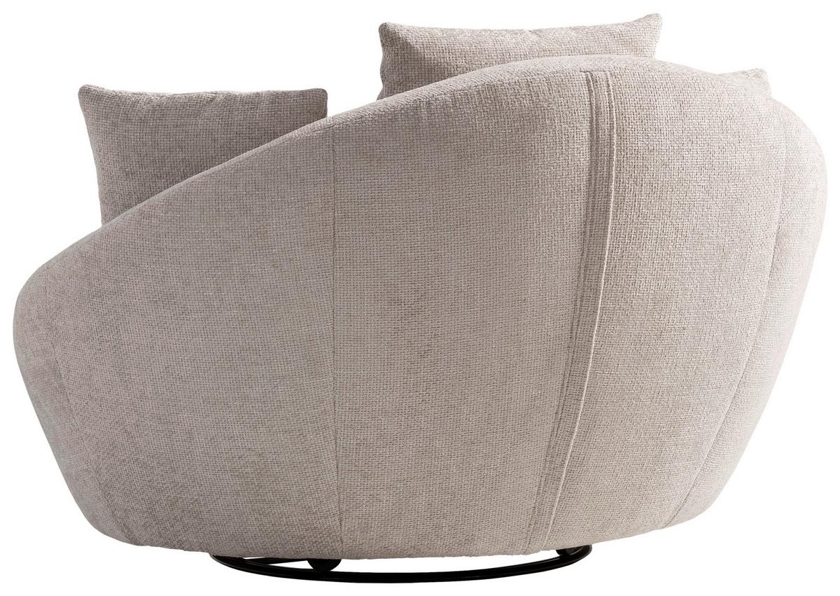 Sessel Maui - Silberfarben/Schwarz, MODERN, Textil (130/80/112cm) - Trendmanufaktur