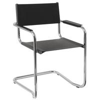 Schwingstuhl Logo Lederlook Schwarz Bis 90 Kg - Chromfarben/Schwarz, Basics, Textil/Metall (52/81/52cm) - Livetastic