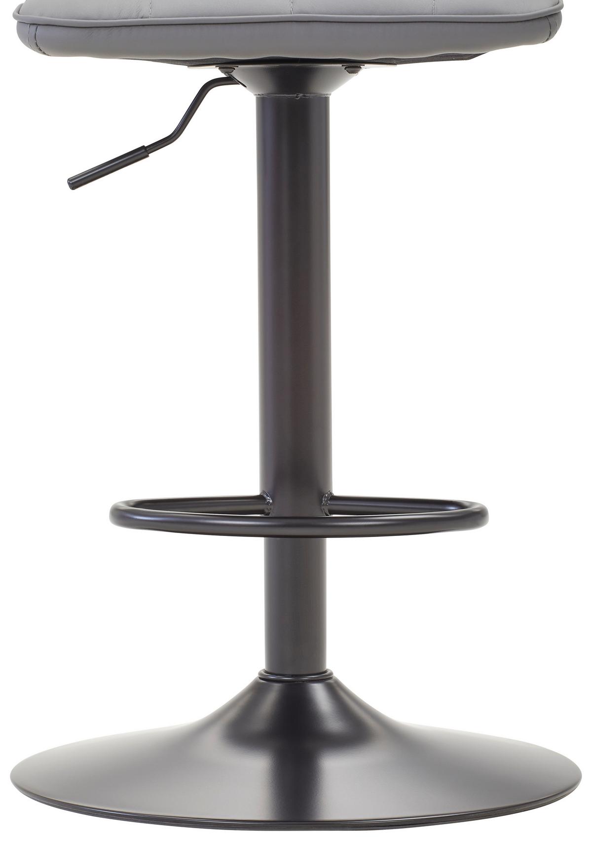 Barhocker Elias Grau höhenverstellbar, B: 42 cm - Schwarz/Grau, MODERN, Textil/Metall (42/109,5/52cm) - Livetastic