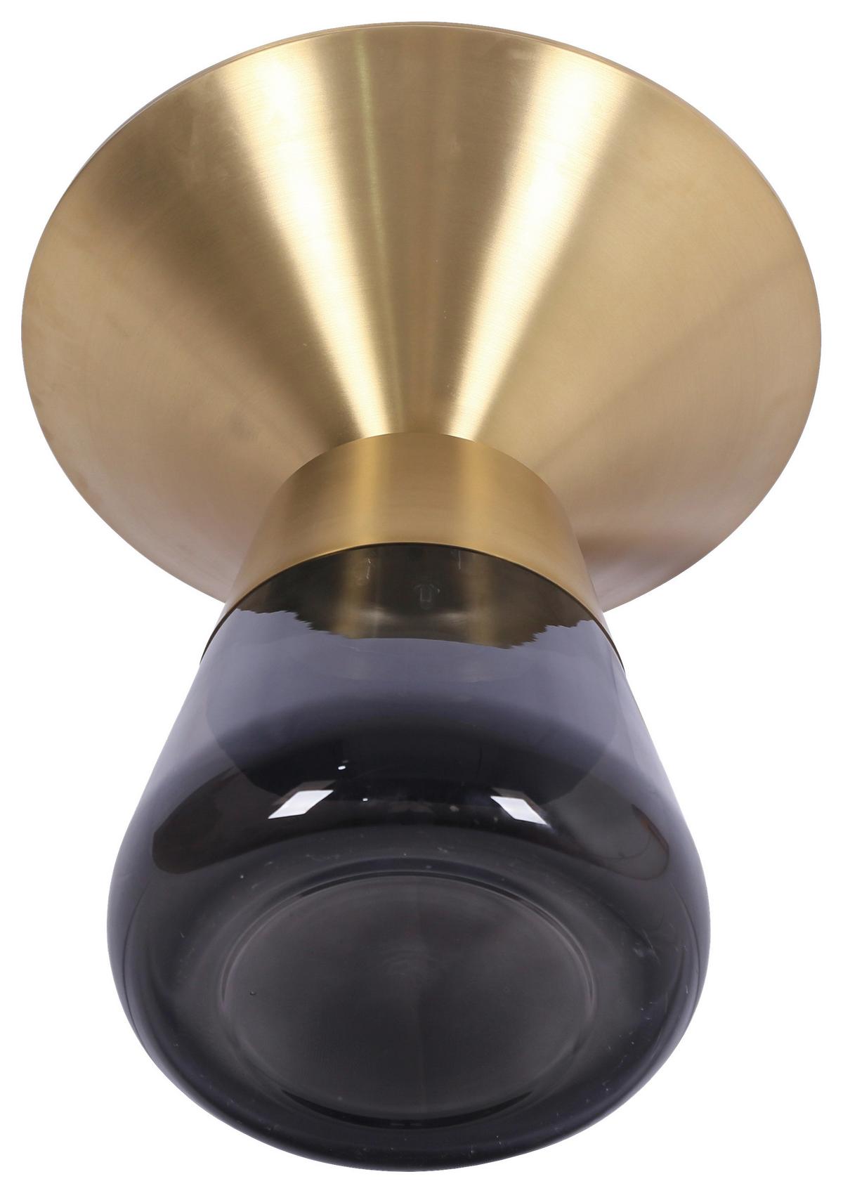 ODKLÁDACÍ STOLEK BAILY -TREND- - šedá/barvy zlata, Romantický / Rustikální, kov/sklo (48/54.5/48cm) - Premium Living