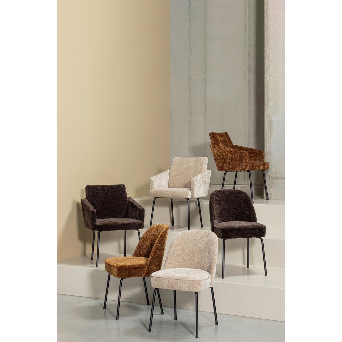 Stuhl-Set Vogue Sandfarben B: 50cm - Sandfarben/Schwarz, MODERN, Textil/Metall (50/83/57cm) - Livetastic