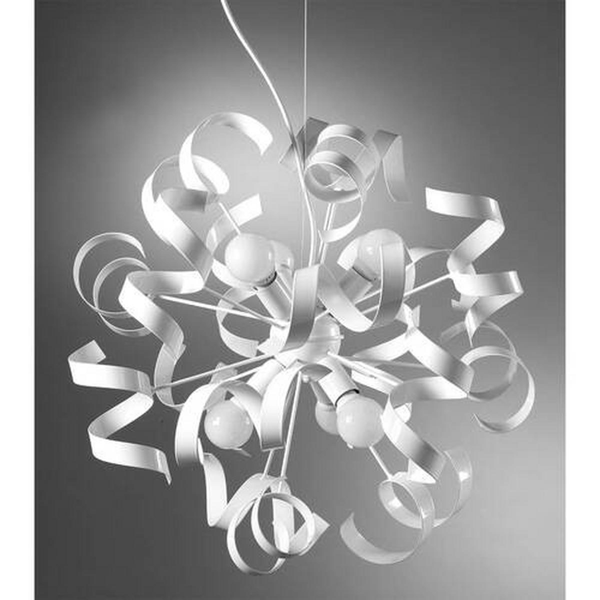 Hängeleuchte 4812/6b - Weiß, Design, Metall (50/150cm)