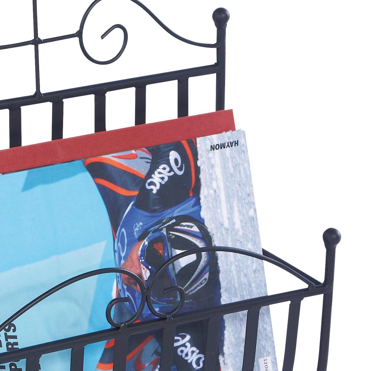 Zeitungsständer Hanne Stahlrohr Schwarz B: 37 cm - Schwarz, MODERN, Metall (37/40/18cm)