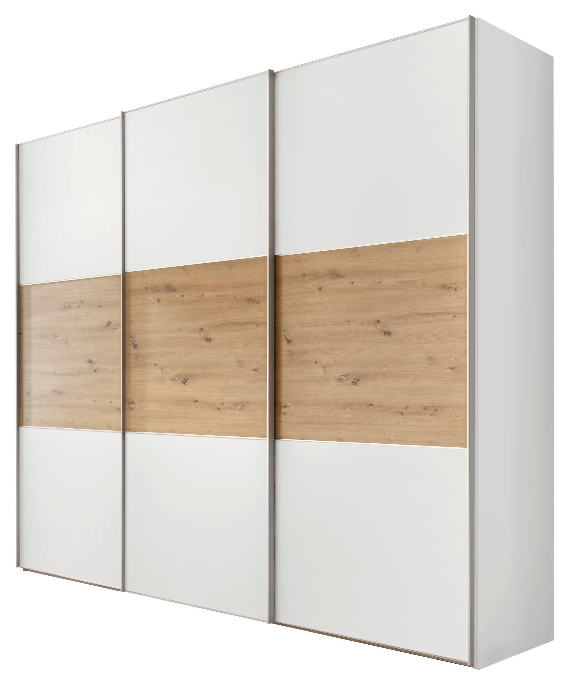 Schwebetürenschrank 298cm Includo Weiß/Artisan Eiche