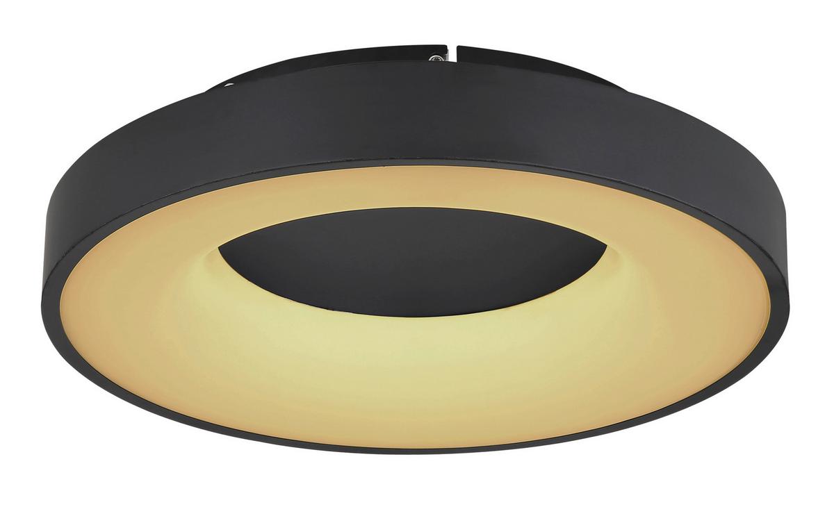 Led-deckenleuchte 41758-30b - Opal/Schwarz, Design, Kunststoff/Metall (40/10cm) - Globo