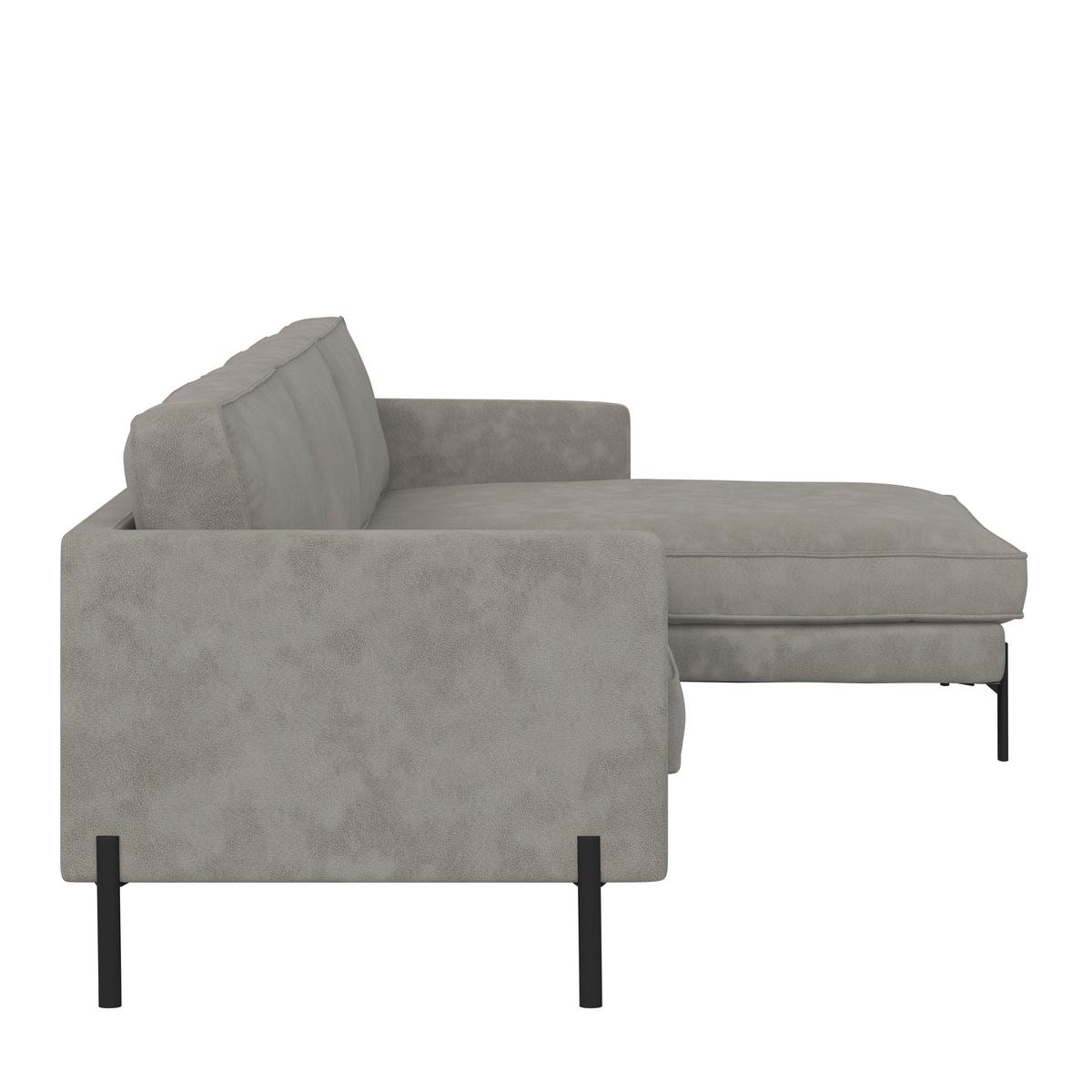 Ecksofa Yukon Hellgrau S: 232x154 Cm - Hellgrau/Schwarz, Trend, Textil (232/154cm) - Livetastic
