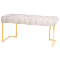 Hockerbank Rarity 225 Taupe H: 48 Cm - Taupe/Goldfarben, Design, Kunststoff/Metall (47/48/100cm) - Kayoom