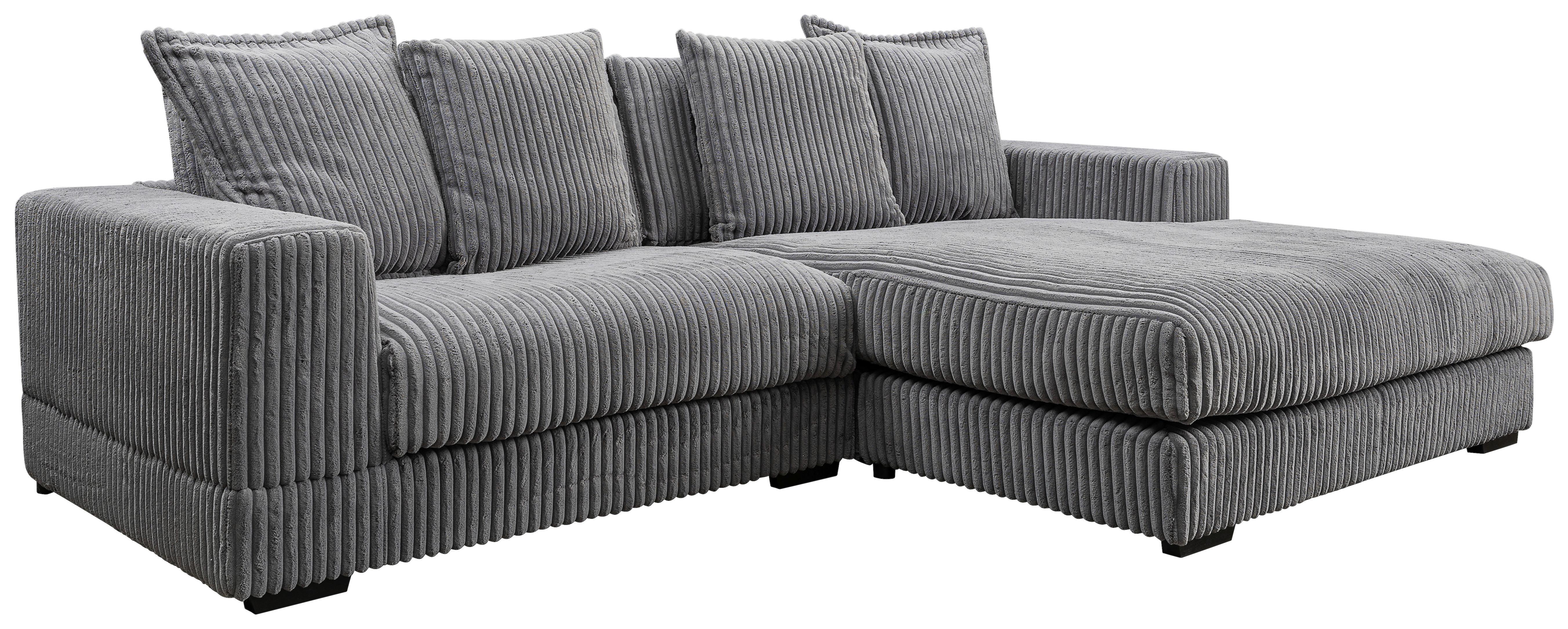 Ecksofa Funny - Schwarz/Grau, Design, Textil (285/195cm) - MID.YOU