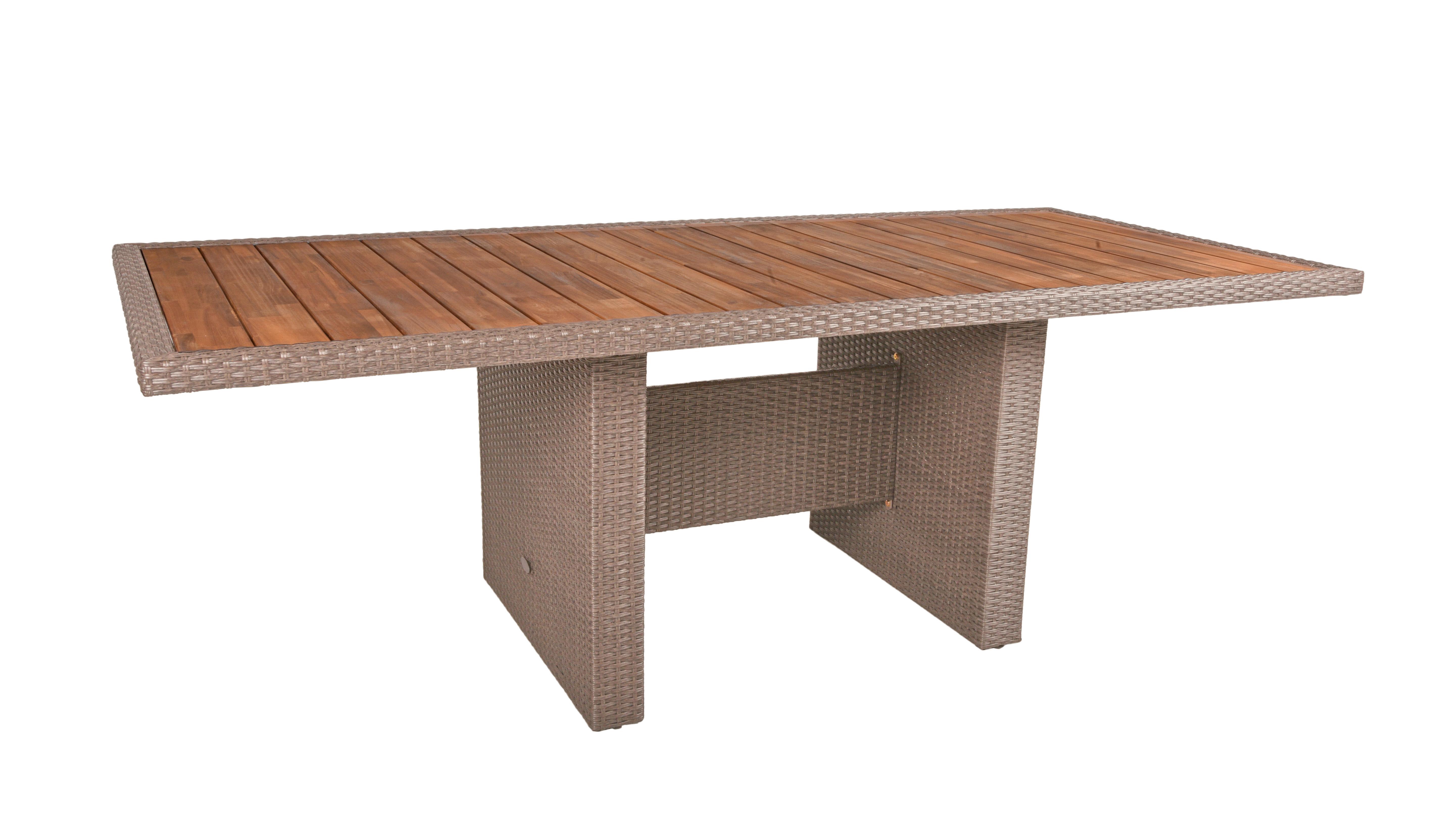 GARTENTISCH BRAGA - Schwarz/Braun, Basics, Holz/Kunststoff (220/100/75cm) - Gardenson