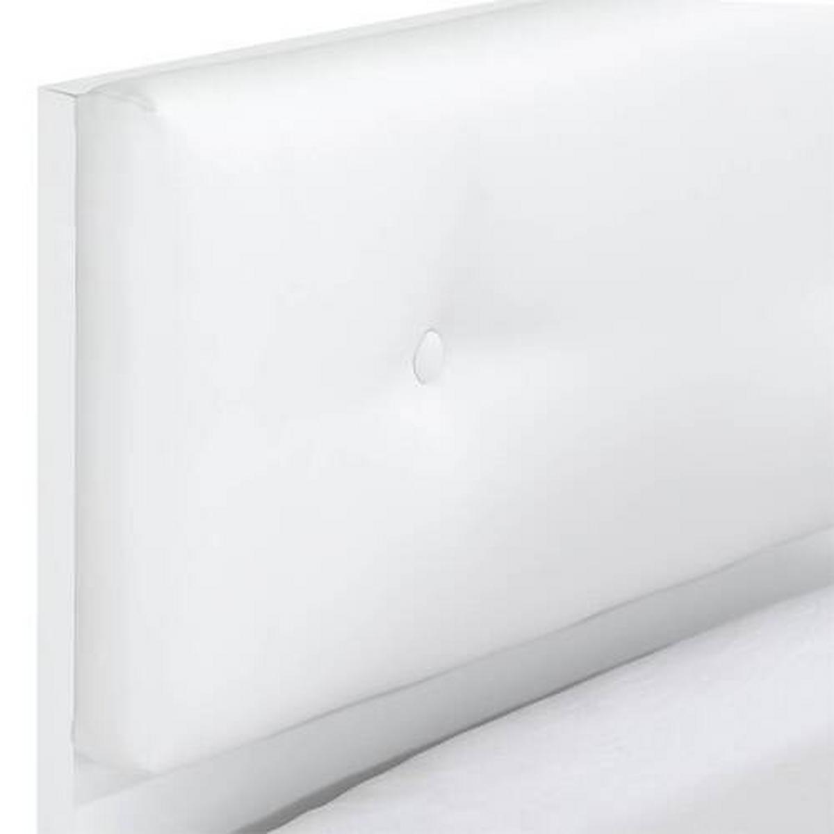 Futonbett 180x200 Cm Lucca Weiß Hochglanz/grau - Weiß/Grau, MODERN, Leder/Holzwerkstoff (180/200cm)