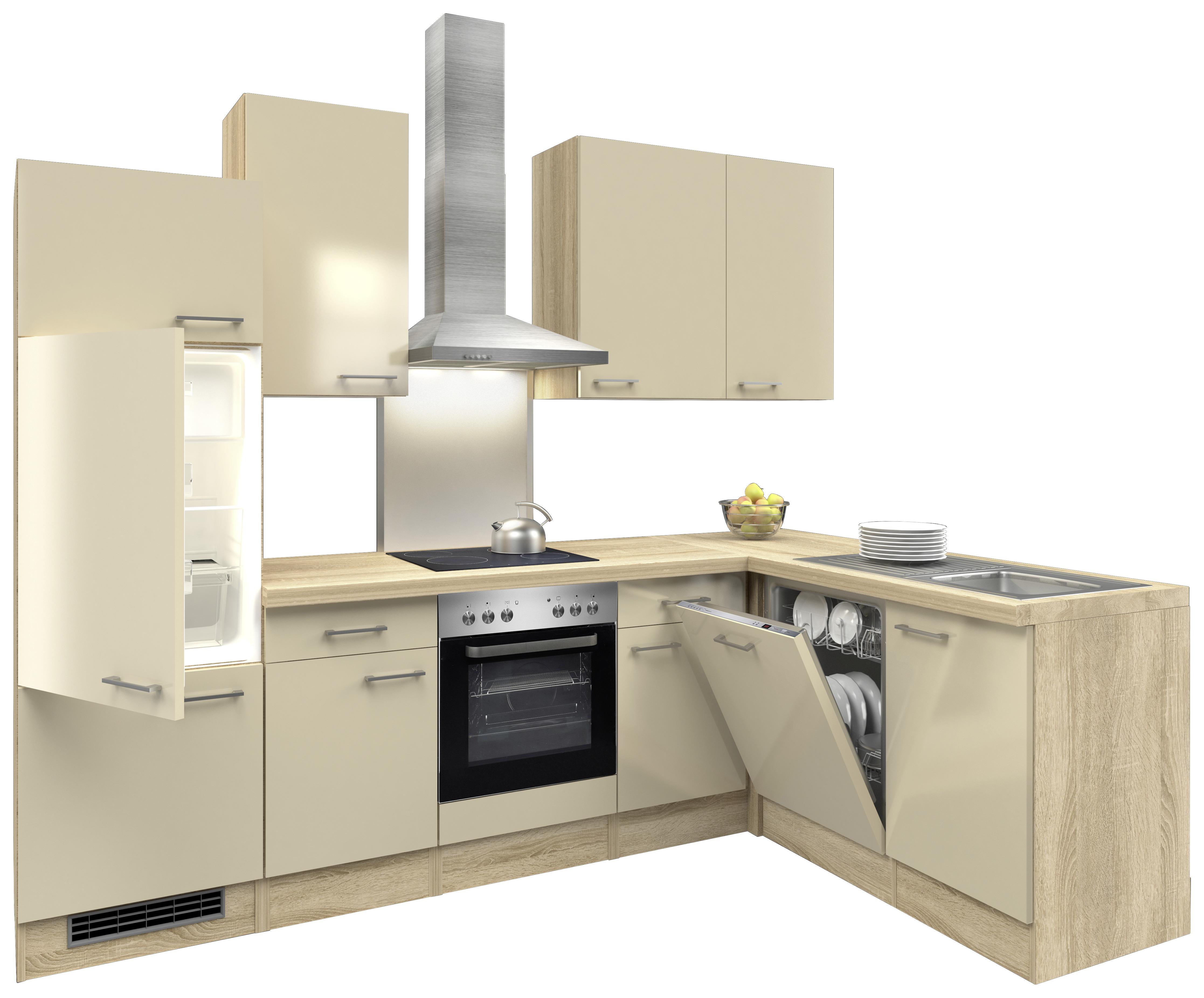 Eckküche Nepal mit Geräten B: 280 cm Kaschmir/Eiche Dekor - Kaschmir/Sonoma Eiche, MODERN, Holzwerkstoff (280/170cm) - FlexWell