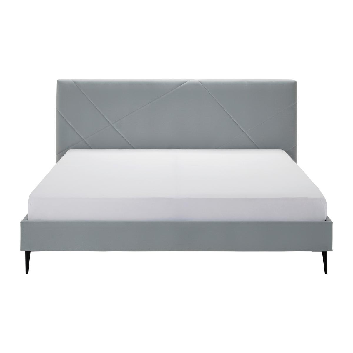 Čalouněná postel ELENA - šedá/černá, Moderní, kov/dřevo (180/200cm) - Bessagi Home