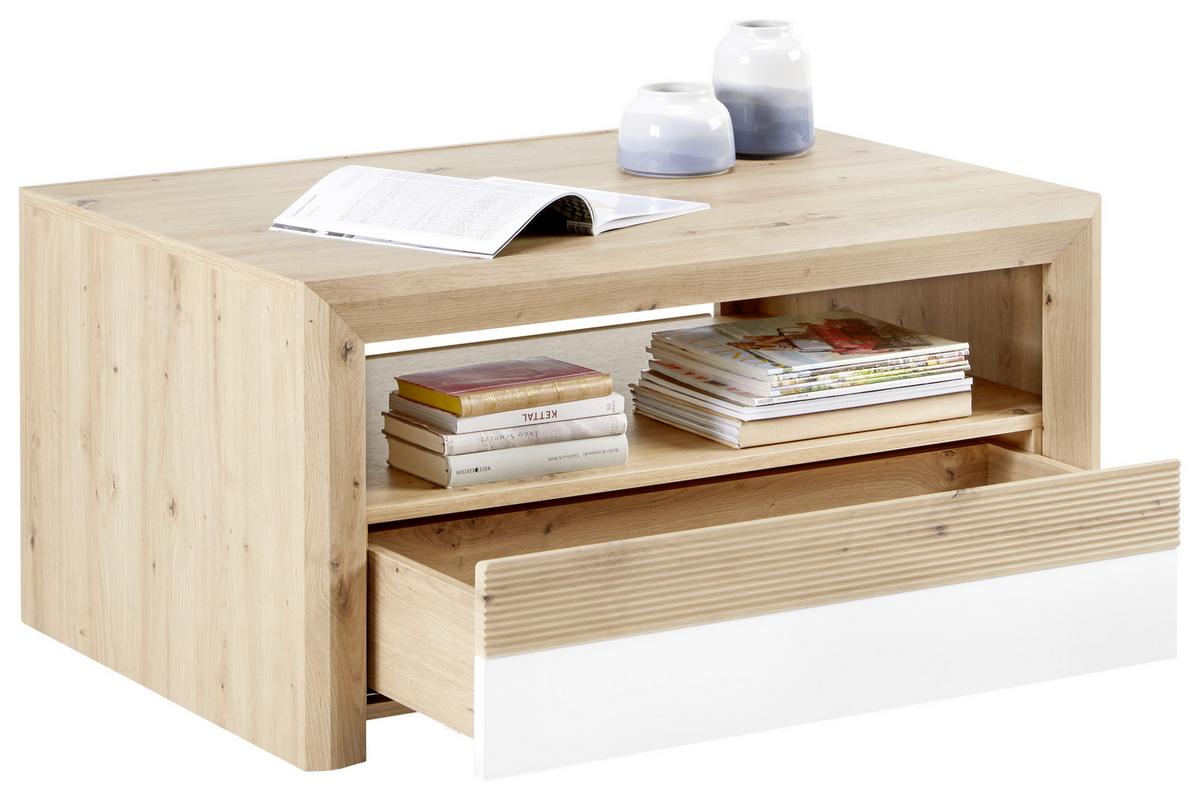 KONFERENČNÝ STOLÍK KASHMIR NEW - biela/farba duba, Modern, kompozitné drevo (100/50/69cm) - James Wood