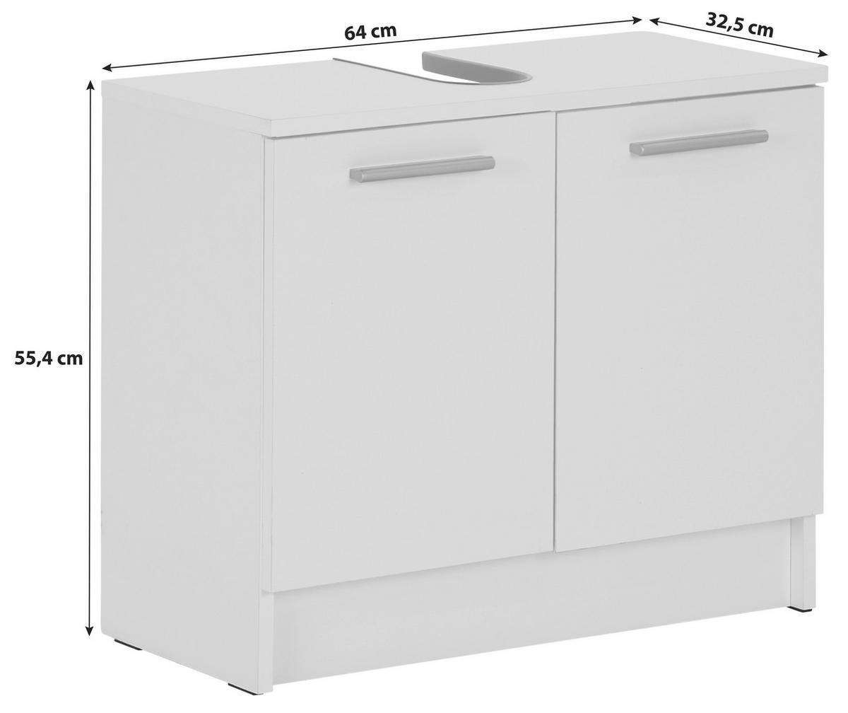 Skrinka pod umývadlo MX  179 - VERONA VR 03 - biela/strieborná, Konventionell, kompozitné drevo/plast (64/55,4/32,5cm)