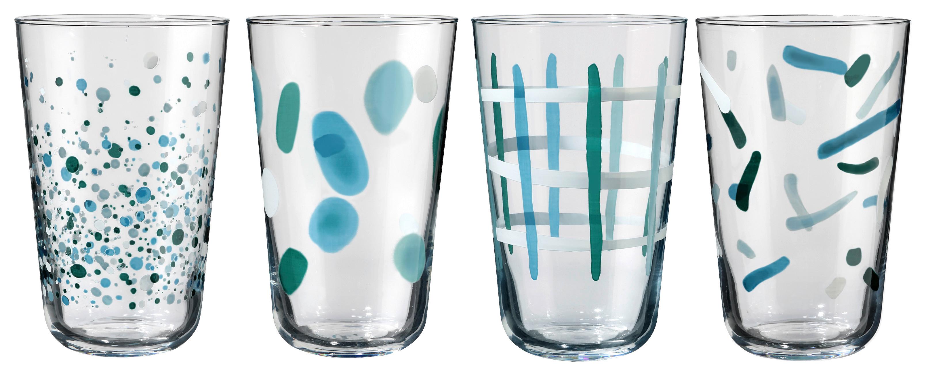 Trinkglas Talea - Türkis/Dunkelgrün, Basics, Glas