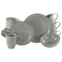 Kombiservice Nature Grau 16-teilig - Grau, Basics, Keramik - Creatable