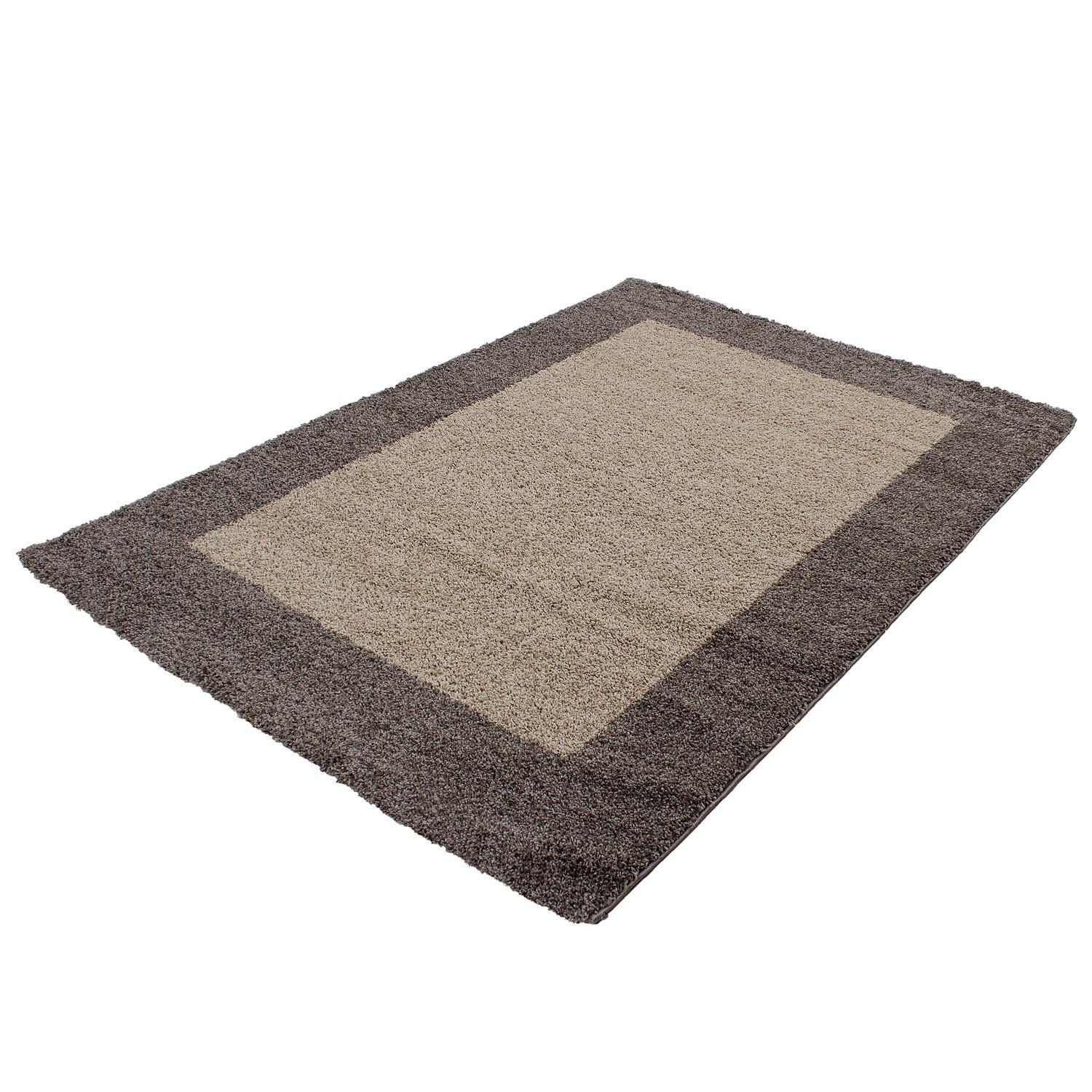 Hochflor Teppich Taupe Life 80x250 cm - Taupe, KONVENTIONELL, Textil (80/250cm) - Novel