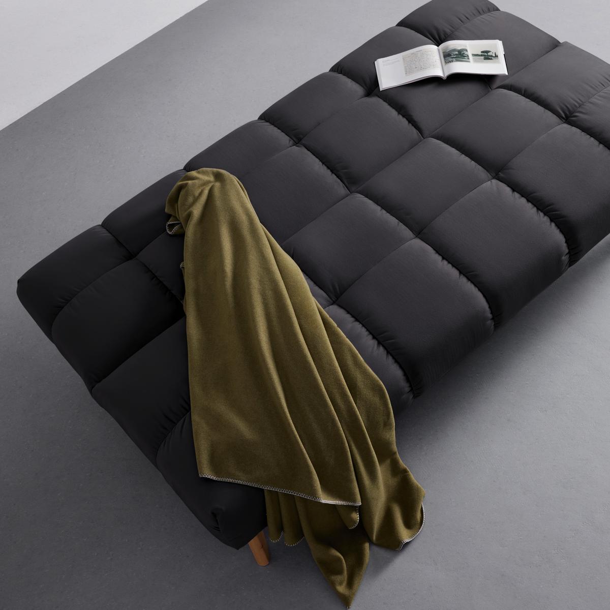 Rozkládací pohovka ALVA, černá - černá/přírodní barvy, Moderní, dřevo/textil (185/80/88cm) - Bessagi Home